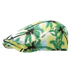 LDSLYJR Four Seasons Cotton Print Newsboy Caps Men Flat Peaked Cap Women Painter Beret Hats 108