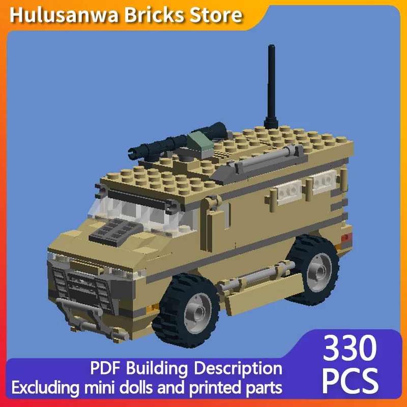 

Модель грузовика с бронемедведем MOC, строительные кирпичи, военное оборудование, модульные технологии, подарки, праздник, сборка, детские игрушки, костюм