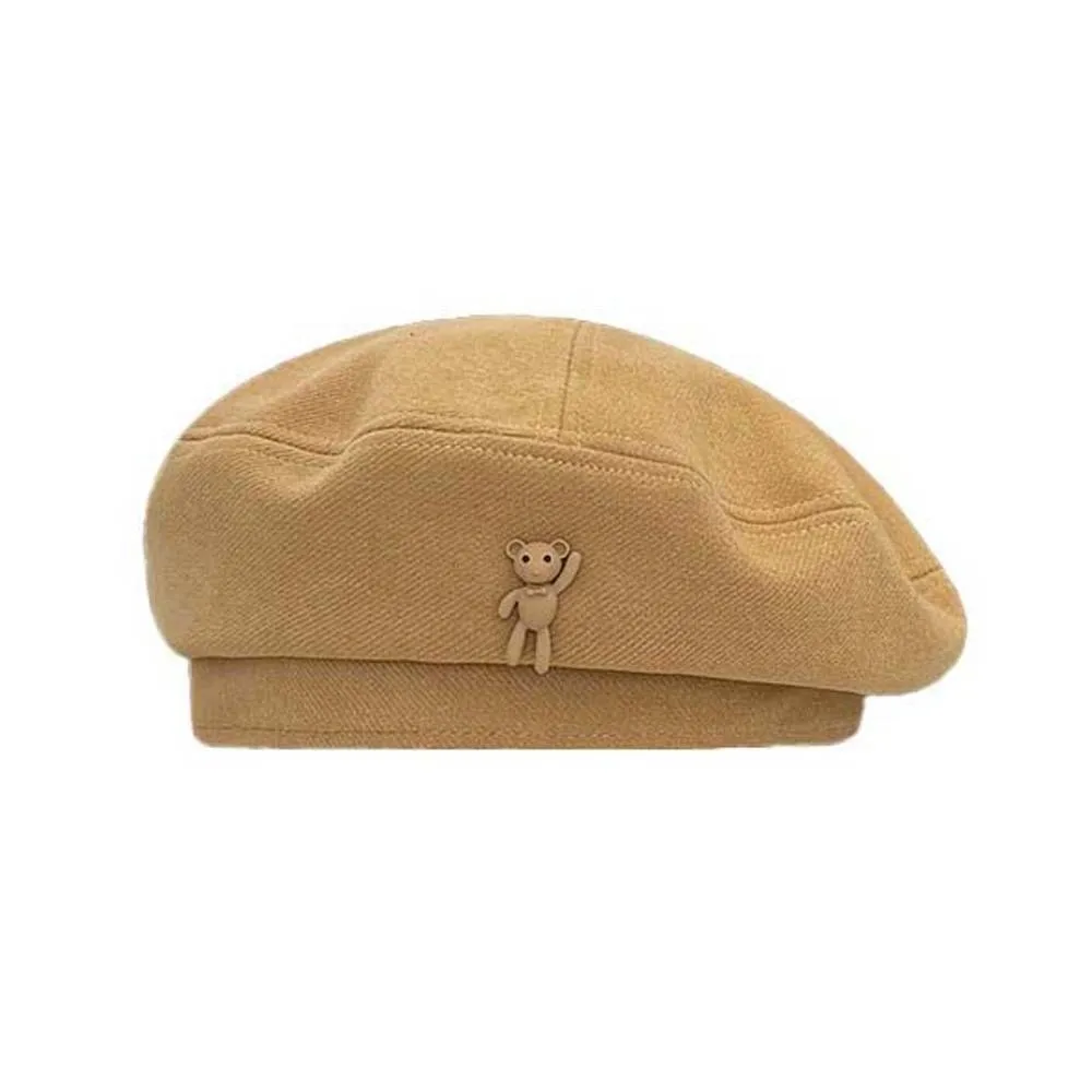 Soft Vintage Beret Hat Heart Decor Classic Color Newsboy Octagonal Hat Exquisite Adjustable Size Retro Painter Bonnet Students