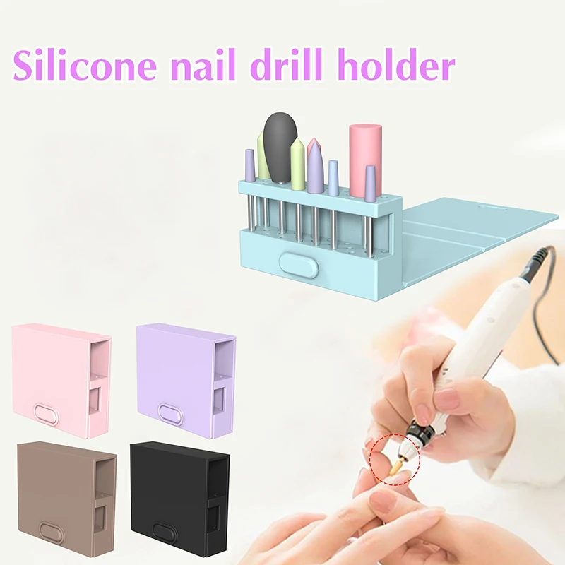 Nail Art Drill Bits Storage Box Grinding Polish Head Bit Holder Display Nail Drill Bit Organizer Nail Stand Storage Box