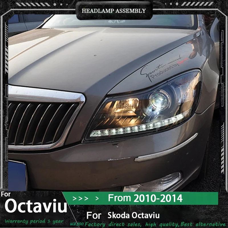 

Car Styling for Skoda Octavia Head Light 2009-2014 Octavia Head Light DRL Turn Signal Low High Beam Projector Lens