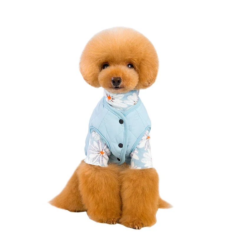 Pet Supplies Pet Clothes Lingge Vest Plush Thickened Jacket Coat Teddy Law Dog Fighting Clothes