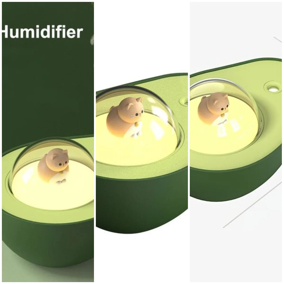

1pc 240ml USB Wireless Humidifier with Avocado Aromatherapy Essential Oil for Home Air Purifier