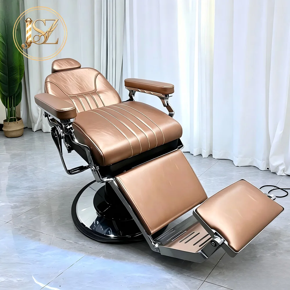 High-end Metal Frame Reclining Hairdressing Chair Classic Men Barber Chair for European Market
