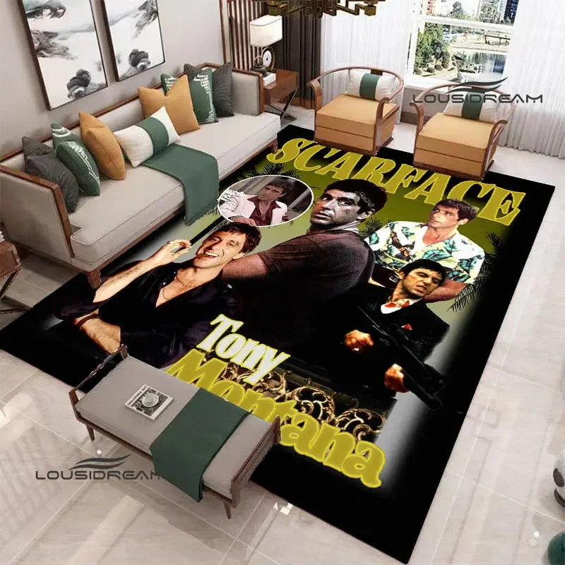 Classic movie Scarface Printing Carpet Fashion Yoga mat Photography Prop Non-slip carpet rugs for bedroom Birthday Gift