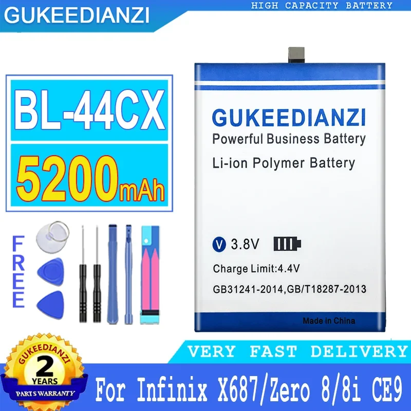 4800mAh/5900mAh GUKEEDIANZI Battery BL-44AX BL-44CX For INFINIX Note 4/5 Pro X687 X605 X571 Hot 8 9 Spark 5 Pro Zero 8 8i CE9