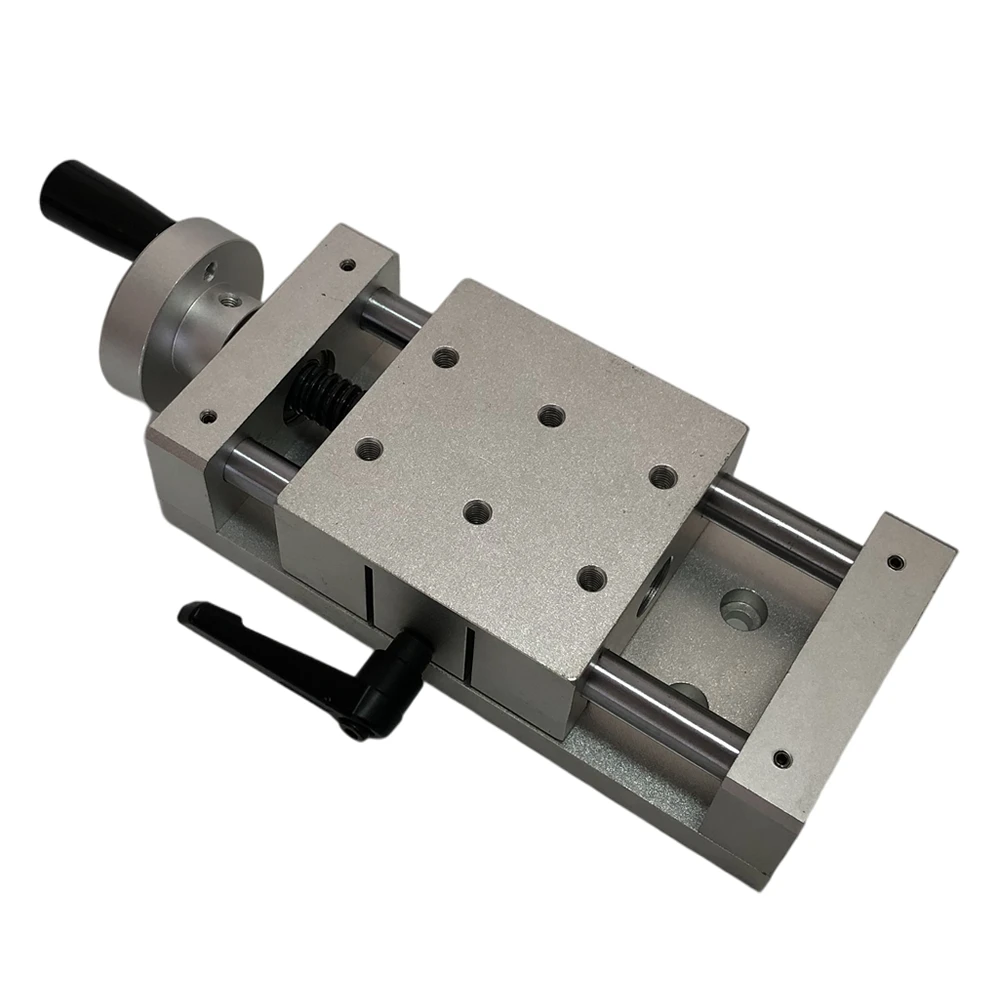 50mm 100mm 150mm Effective Stroke Aluminum Manual Stage Sliding Table Cross Roller Linear Rail Stage 80*80mm Platform