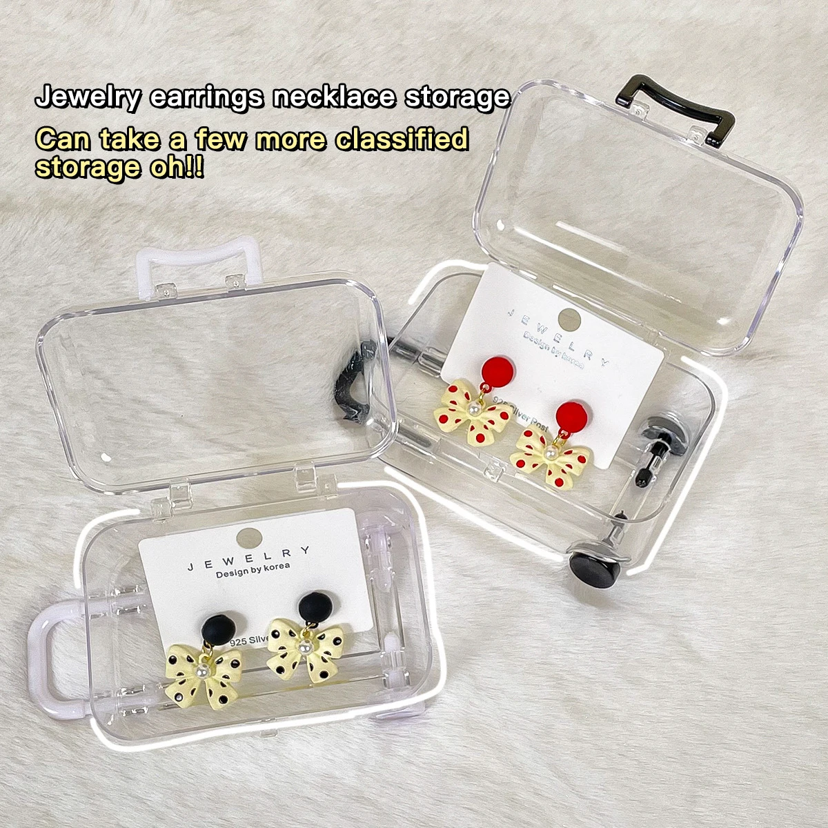 

Creative Mini Trolley Box Storage Box Simple and Movable Little Luggage Box Jewelry Storage Box Desktop Sorting Box Sugar Box