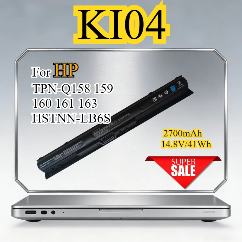 KI04 Replacement Laptop Battery for HP 800049-001 800010-421 TPN-Q160 TPN-Q158 TPN-159 TPN-Q162 TPN-Q161 HSTNN-LB6R Bateria