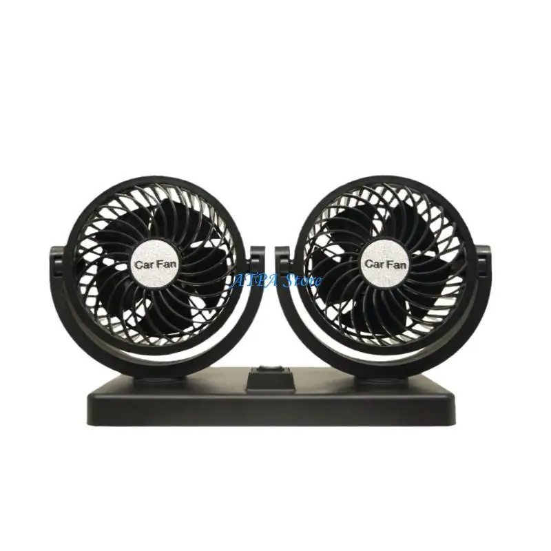 

U13C Efficient Auto Cooling Fan, 12V USB Supply Ventilator Low Energy Consumption for Car Vertical and Horizontal Adjustment