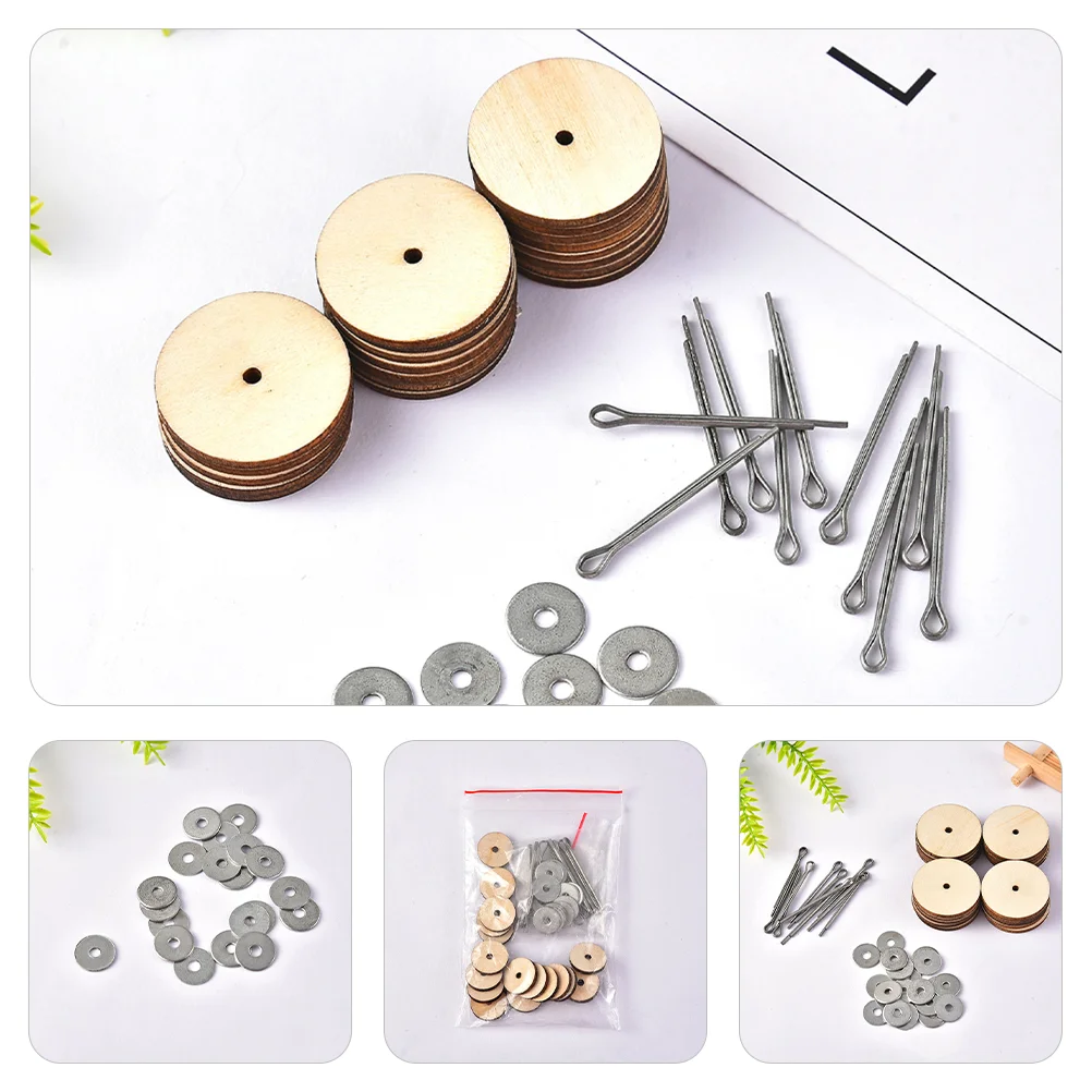 10 Sets Jewelry Pin Bear Joint Accessories Cotter Wooden Movable Bolt DIY Joints