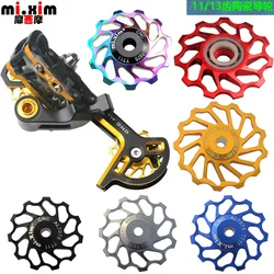 New MTB Road Bike Ceramic Pulley  Aluminum Alloy Rear Derailleur 11T 12T13T Guide Cycling Ceramics Bearing Jockey Wheel