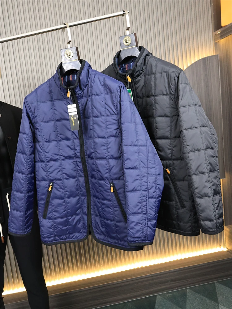 

Мужское повседневное хлопковое пальто свободного покроя с стеганым воротником-стойкой, тяжелое теплое модное городское зимнее пальто обычной длины