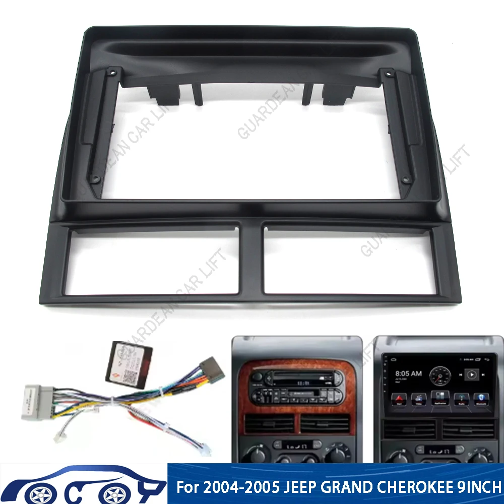 

9Inch Car Radio Fascias For 1998-2005 JEEP GRAND CHEROKEE Android Stereo Frame Player 2 Din Head Unit Panel Dash Trim With cable