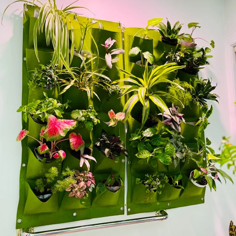 Vertical Garden Planter Bags 9-72 Pockets Wall Hanging Grow Bags for Herbs Vegetables Balcony Patio Indoor Outdoor Space Saving