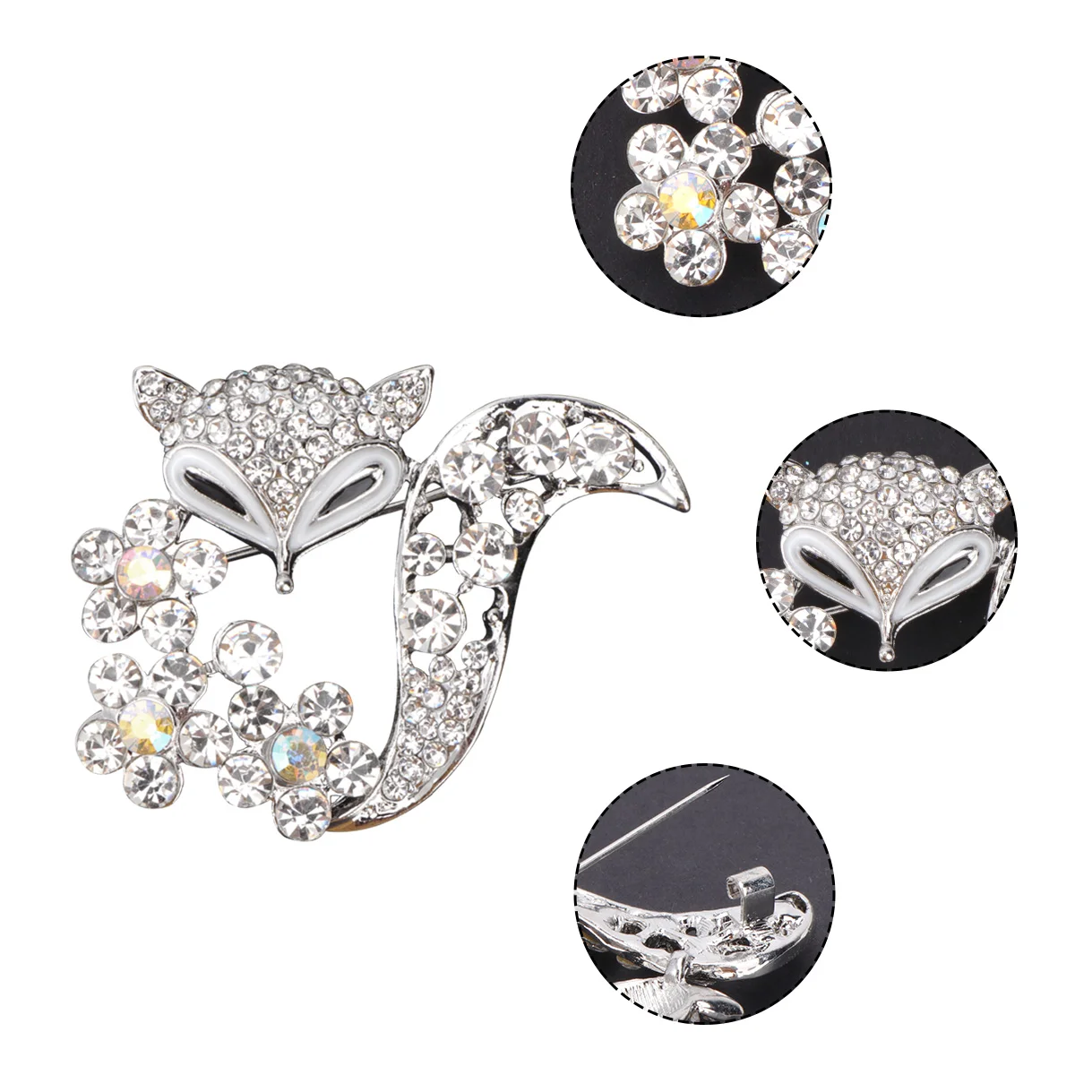 

Brooches for Women Fox Corsage Vintage Decor Fashionable Breastpin Accessories Exquisite Miss Rhinestone