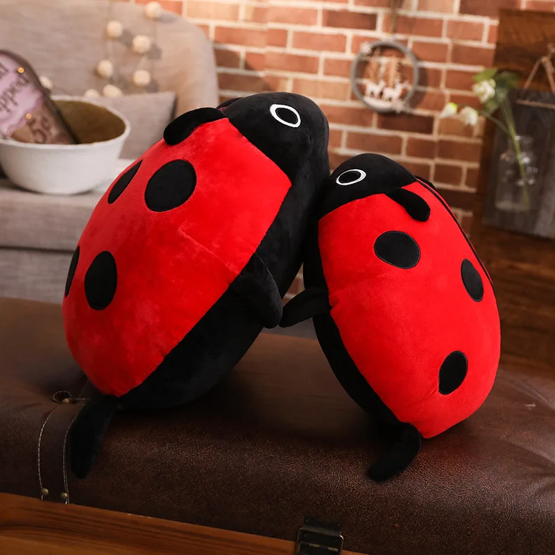 Kawaii Ladybird Cute Plush Toy Soft Ladybug Insect Hold Doll Pillow Cushion Novelty Children Birthday Christmas Gift Room Decor