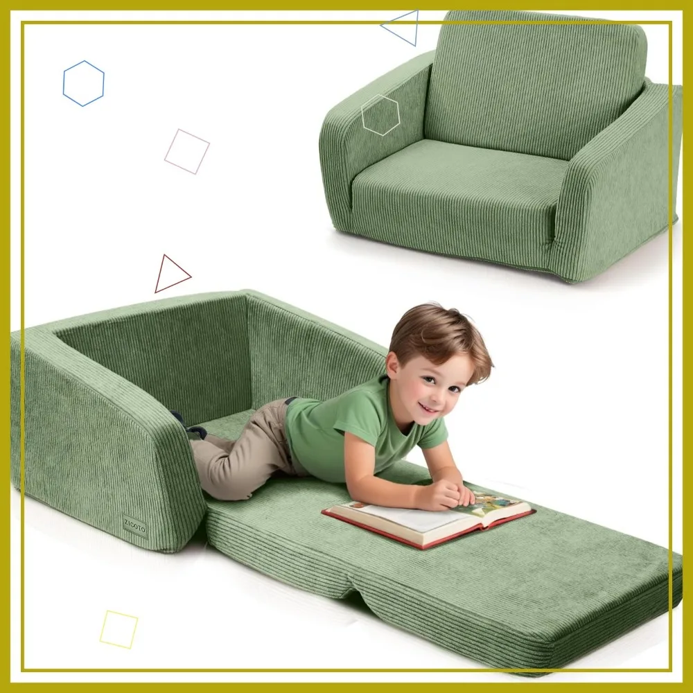 Foldable Toddler Chair and Couch - Safe Kids Sofa for Girls and Boys, Portable Convertible Seating for Playroom Fun