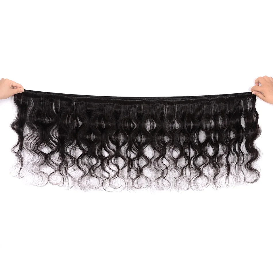 Virgin Unprocessed Body Wave Human Hair Bundles 12A Peruvian 100% Raw Human Hair Extensions 1/3 Pcs Natural Black