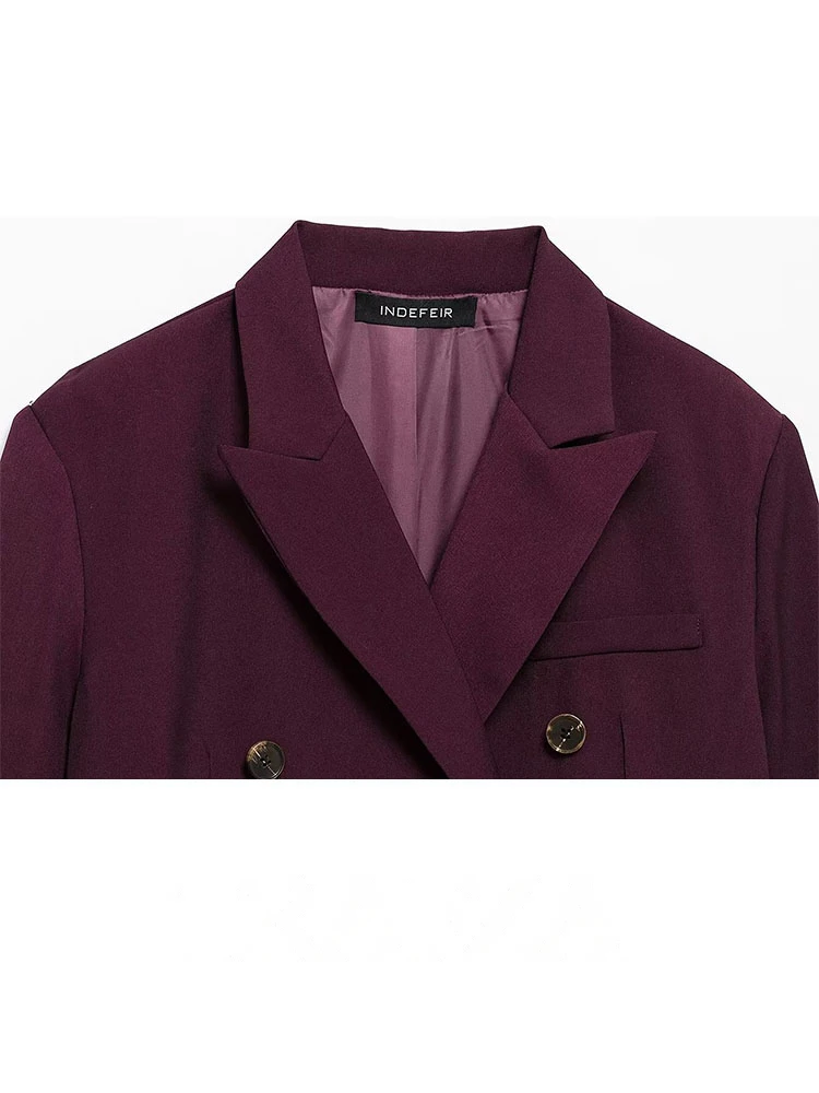 HH 2025 Spring Women's New Fashion Commuting Double-breasted Lapel Anchor Red Blazer Female Elegant Long-Sleeved Casual Coat