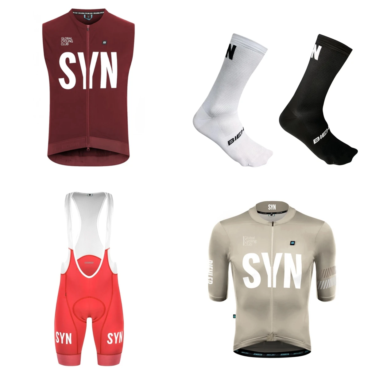 Summer short sleeve Bicycle suit 2026 Black Blue SYN convenient cycling Jersey and bib shorts 4-piece set view 3