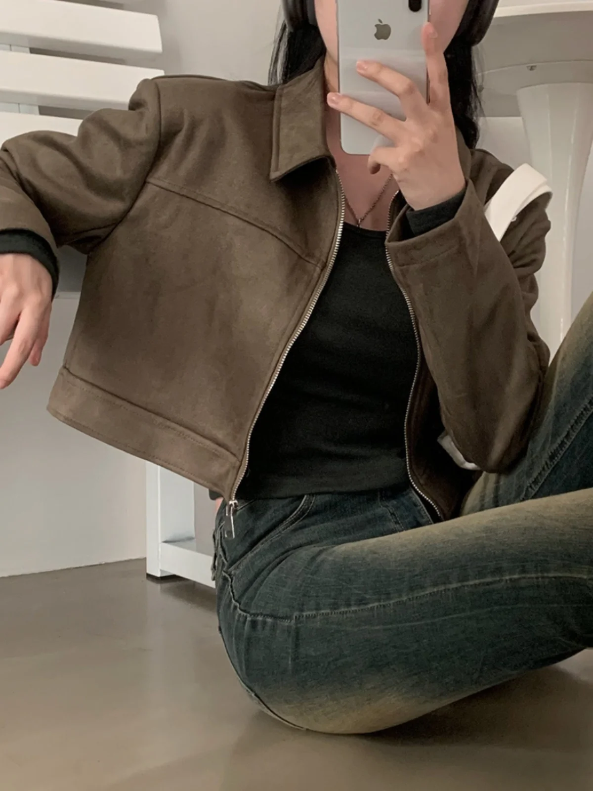 Chic ort Pelle Velluto Jaet Design Faionable da donna Unico Sle Primavera Nuovo arrivo Ele Top Trendy Pendolarismo Vento
