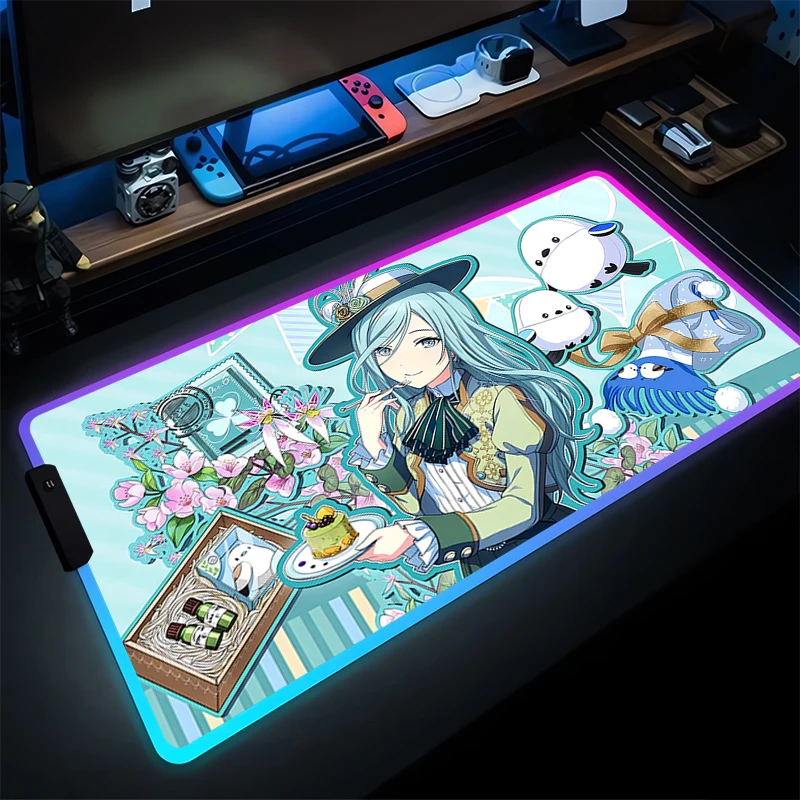 

LED Mouse Pad Anime Gaming Accessories PJSK Mousepad Gamer PC Computer Project Sekai Colorful Stage Keyboard Pad RGB Desktop Mat