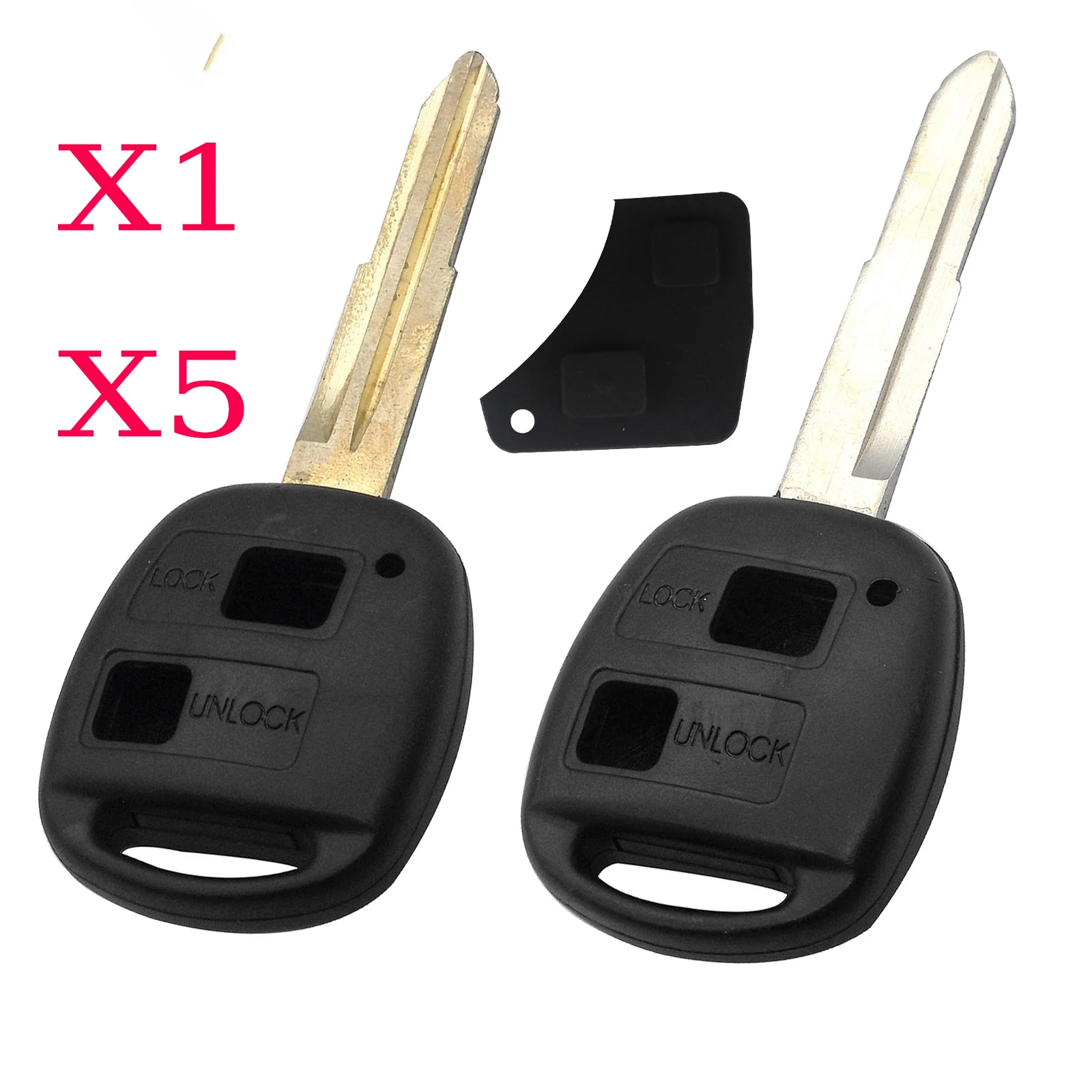 

Jingyuqin X1 X5 сменный чехол для дистанционного ключа автомобиля для Toyota HIACE Yaris TOY41 HU133R, резиновая крышка с кнопкой лезвия