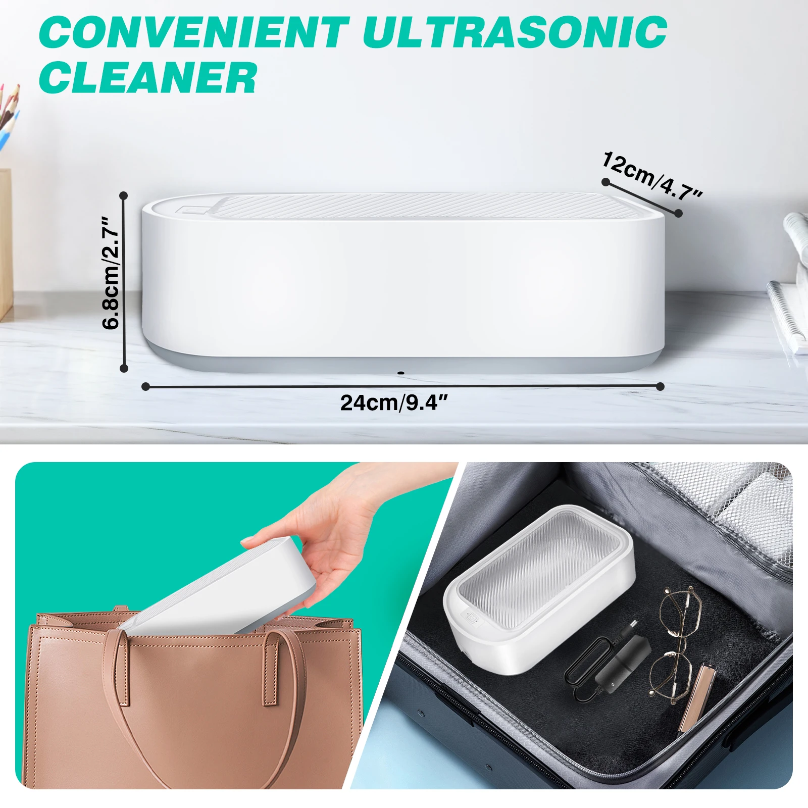 Ultrasonic Cleaner,650ML Ultrasonic Glasses Jewelry Cleaner Ultrasonic Cleaning Machine for Eyeglass,Watches,Ring,Blade Razor