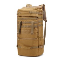 60L Tactical Backpack, Camouflage Hiking Pack for Outdoor/Travel, Military MOLLE Rucksack with Rain Cover, Durable Sports Bag