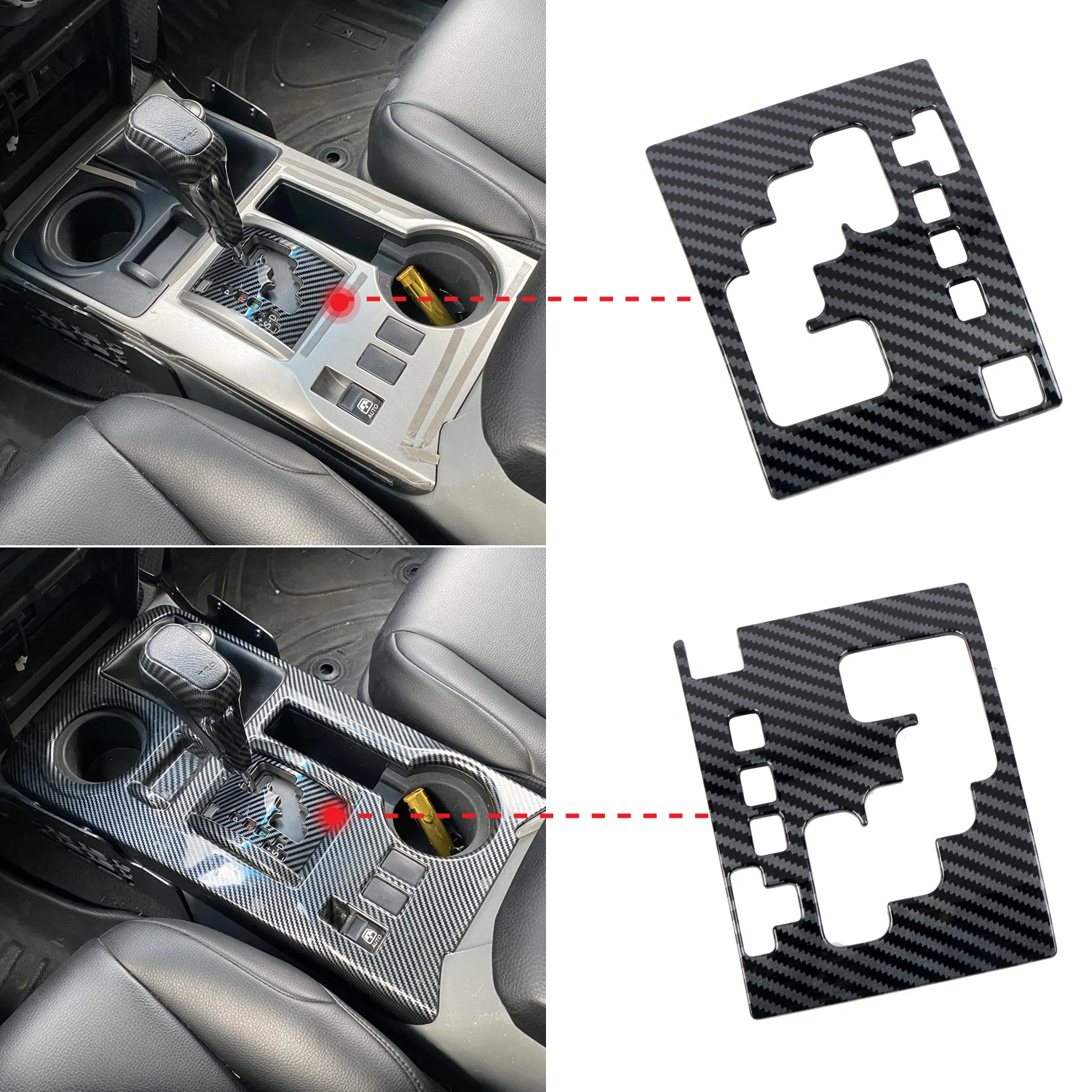Only Fit LHD! For Toyota 4Runner 2010-2022 ABS Carbon Fiber Style Car Gear Shift Panel Cover Trim Interior Accessories