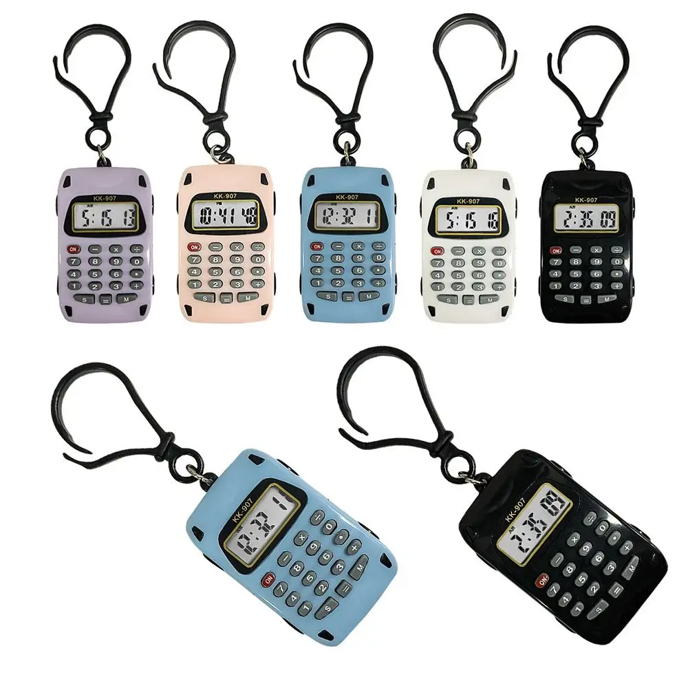 New Mini Electronic Calculator 8 Digits Display Lightweight Key Chain Multifunctional Creative Key Ring School