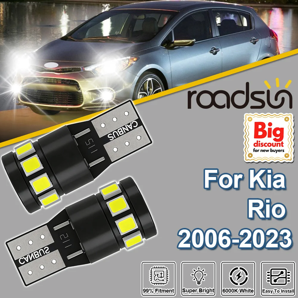 

Roadsun 2X For Kia Rio 2006-2023 W5W T10 Canbus LED License Plate Lights 2007 2008 2009 2010 2011 2012 2013 2014 2015 2016 2017