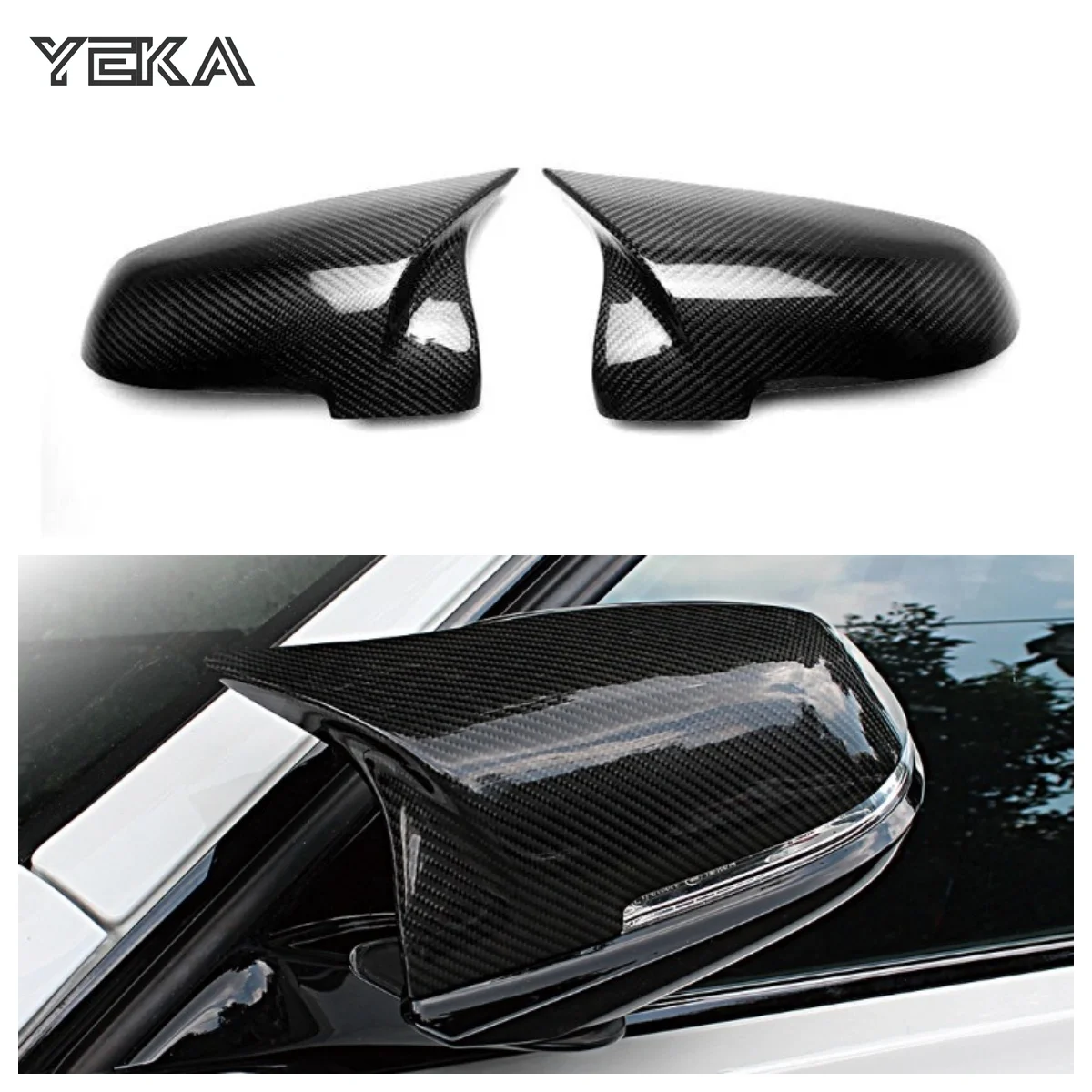 Carbon fiber ABS replacement mirror caps for BMW 5 6 7 Series M appearance F10 F11 F07 F06 F12 F13 F01