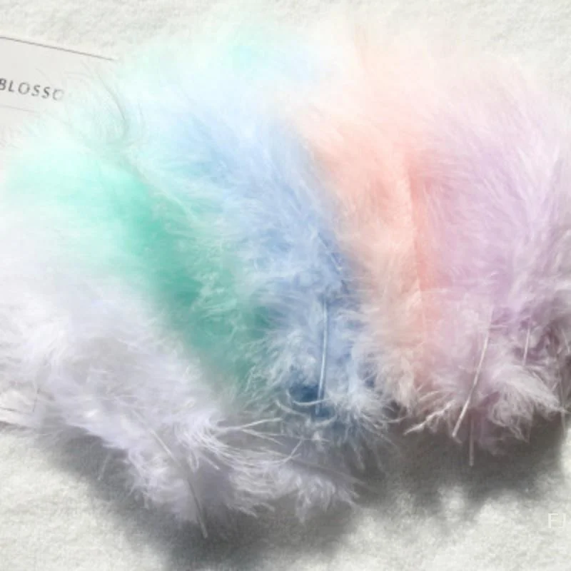 [YU]50Pcs Fluffy Natural Marabou Turkey Feathers Soft Plume Supplies for DIY Jewelry Making Party Accessory