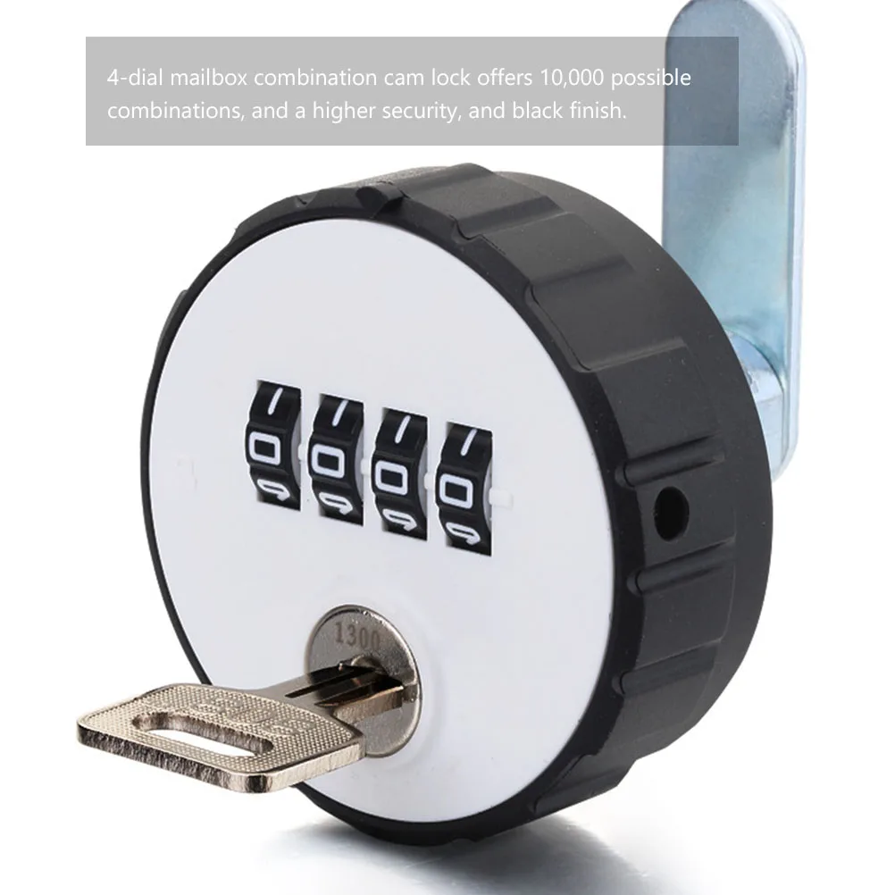 

4- Combination Black for Cabinets Mailboxes Gym Lockers Drawers Double Cylinder Lock Rotary Tongue