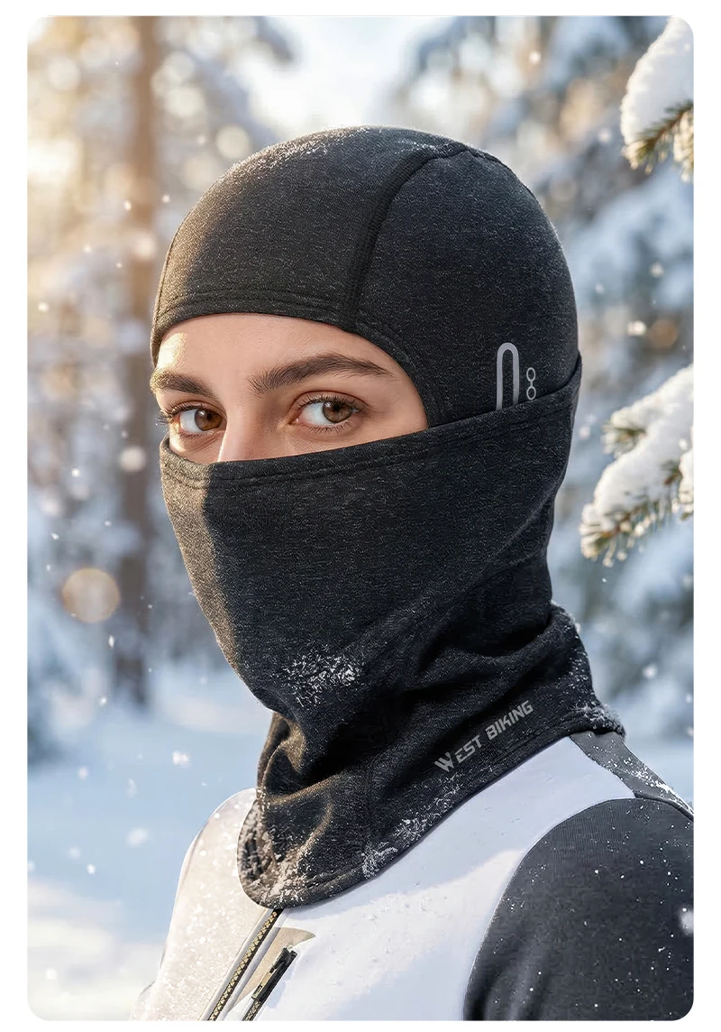WEST BIKING Winter Warm Bicycle Balaclava Hat Full Face Windproof Bike Mask Caps Climbing Skiing Cycling Fleecr Cold-proof Hat