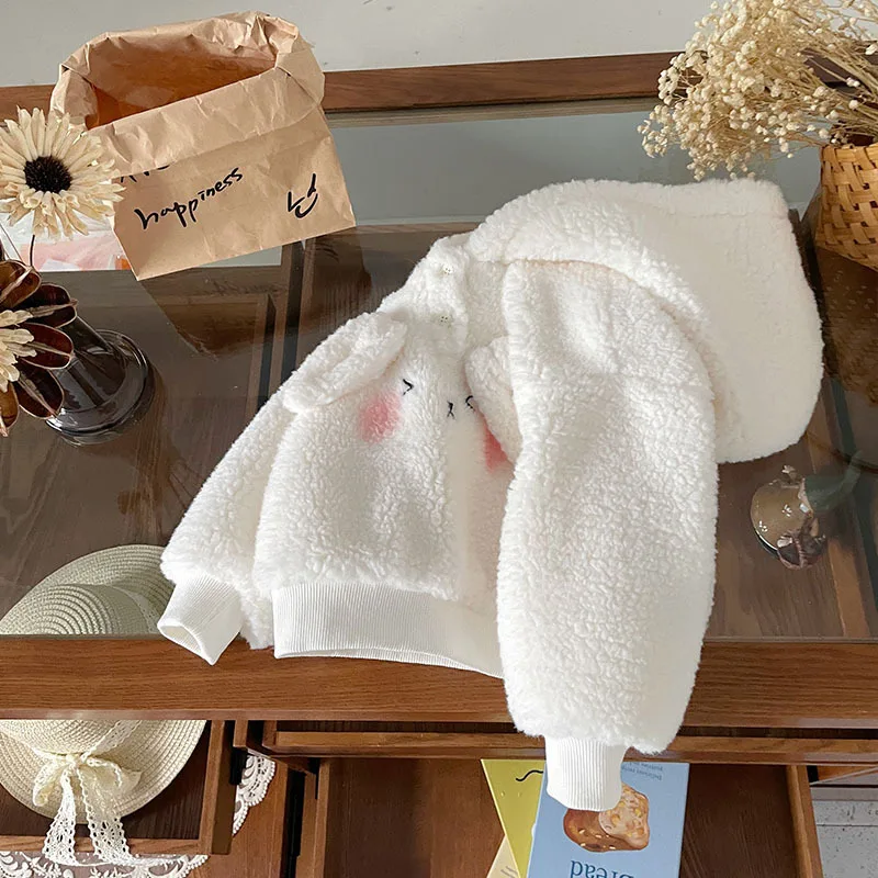 

In-stock Girls' Fleece Sweatshirt2025Autumn and Winter New Product Cartoon Sweatshirt Children's Warm Fleece Sweatshirt