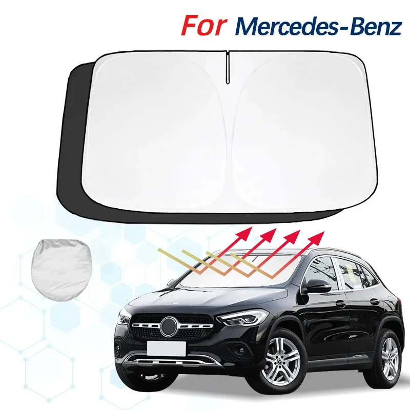 

Windshield Sun Shade For Mercedes Benz GLA X156 H247 Sunshade Sun Visor Protector Foldable Blocks UV Rays Keep Your Car Cooler