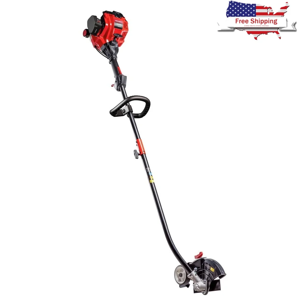 

25cc Gas Lawn Edger with Steel Blade SpringAssist Technology Adjustable Guide Wheel TrimmerPlus Attachment Compatible Yard Tool