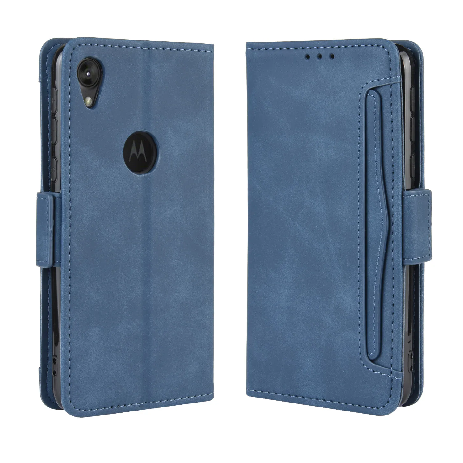 

Flip Leather Cover For Motorola Moto E6 XT2005-3 XT2005-1 XT2005DL Separate Type Many Card Slot Wallet Shockproof Phone Case