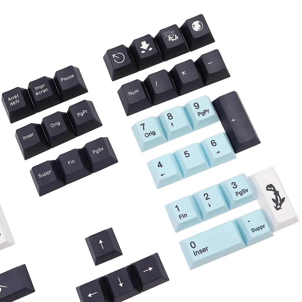 1 Set Dye Subbed Keycaps Mizu Keycaps For MX Switch Keyboard Cherry Profile Key Cap FR Keycap 135 Keys