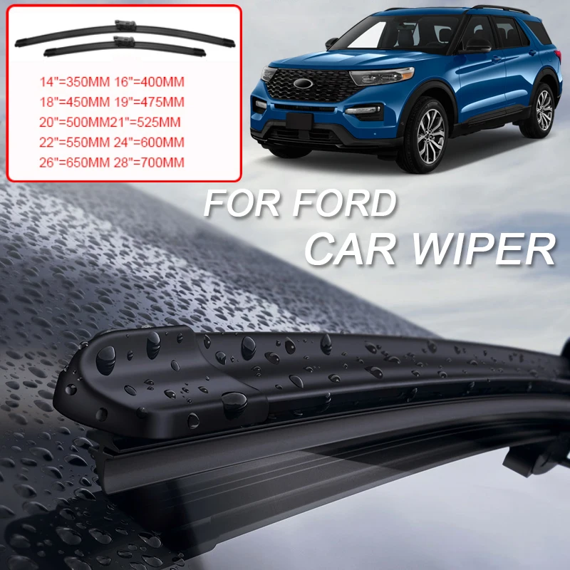 

2PCS Car Blade Windshield Wiper For FORD BRONCO ECOSPORT ESCAPE EVEREST EXPLORER F-15 FIESTA MUSTANG MACH E RANGER TAURUS TERRIT