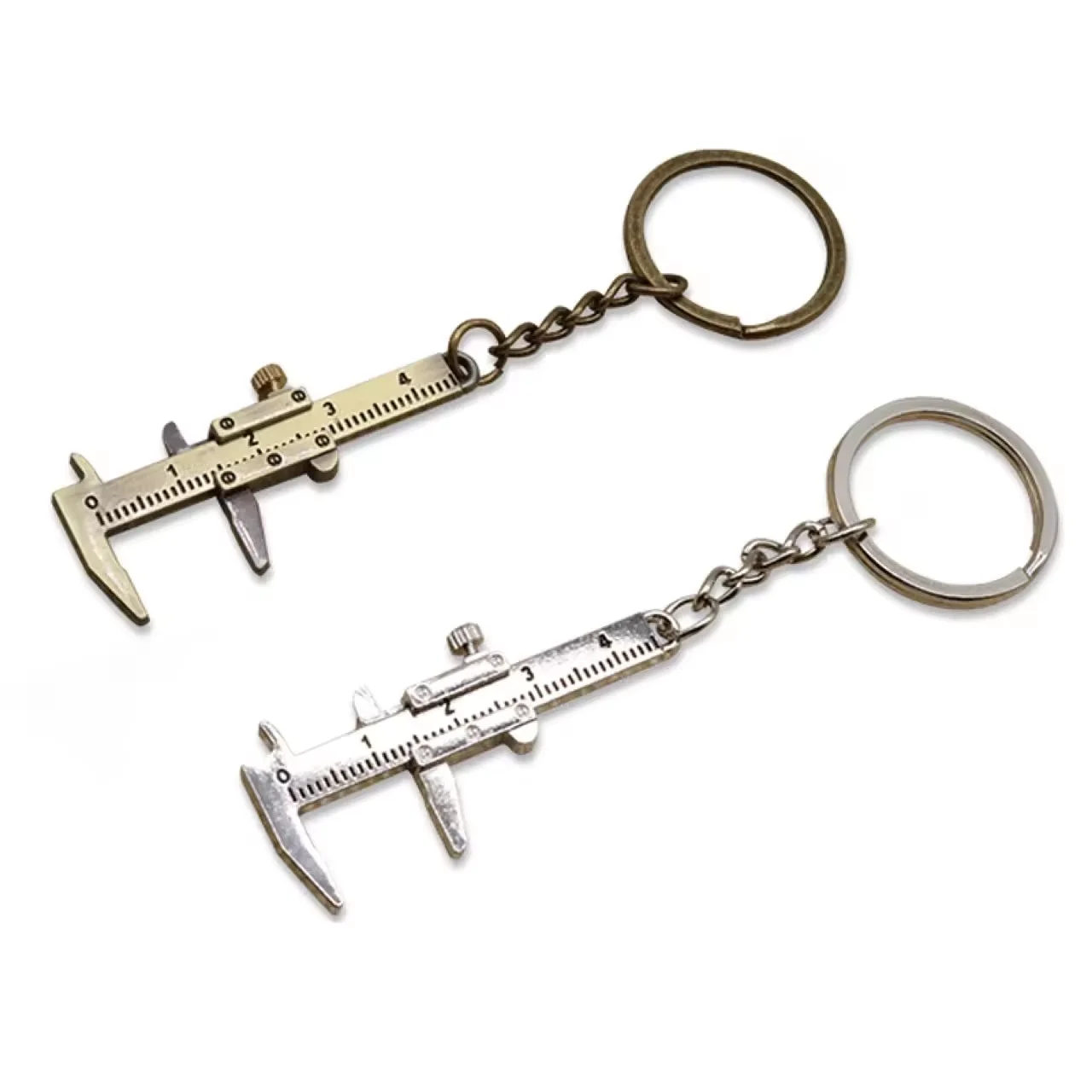 Mini sürmeli kumpas anahtarlık anahtarlık taşınabilir ölçüm ölçme araçları arama kumpas Mini çinko alaşım kumpas anahtarlık