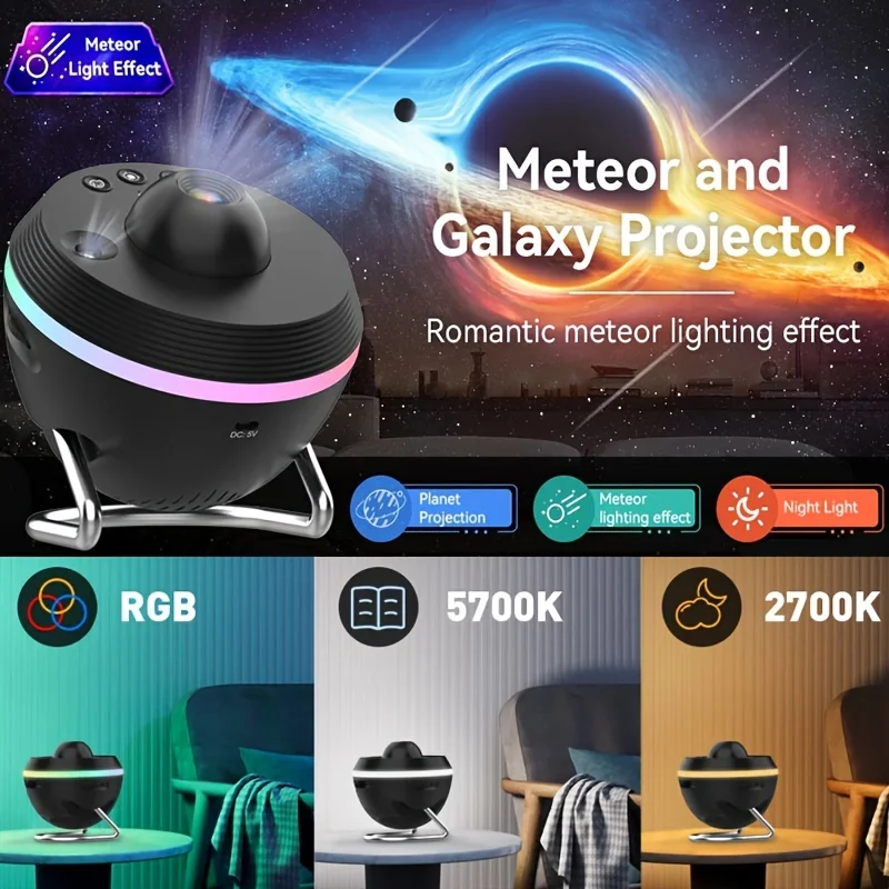 13 in1 4K HD Films Space Ball RGB Night Light USB Power Galaxy Star Sky Christmas Projector Lamp for Bedroom Decor Birthday Gift