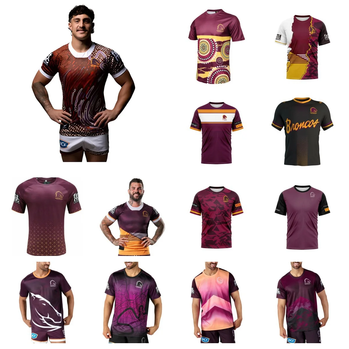 

2024 Men's Aboriginal Jersey Brisbane Broncos Home/Away Aboriginal/Jersey/Singles Rugby (Custom name and number )