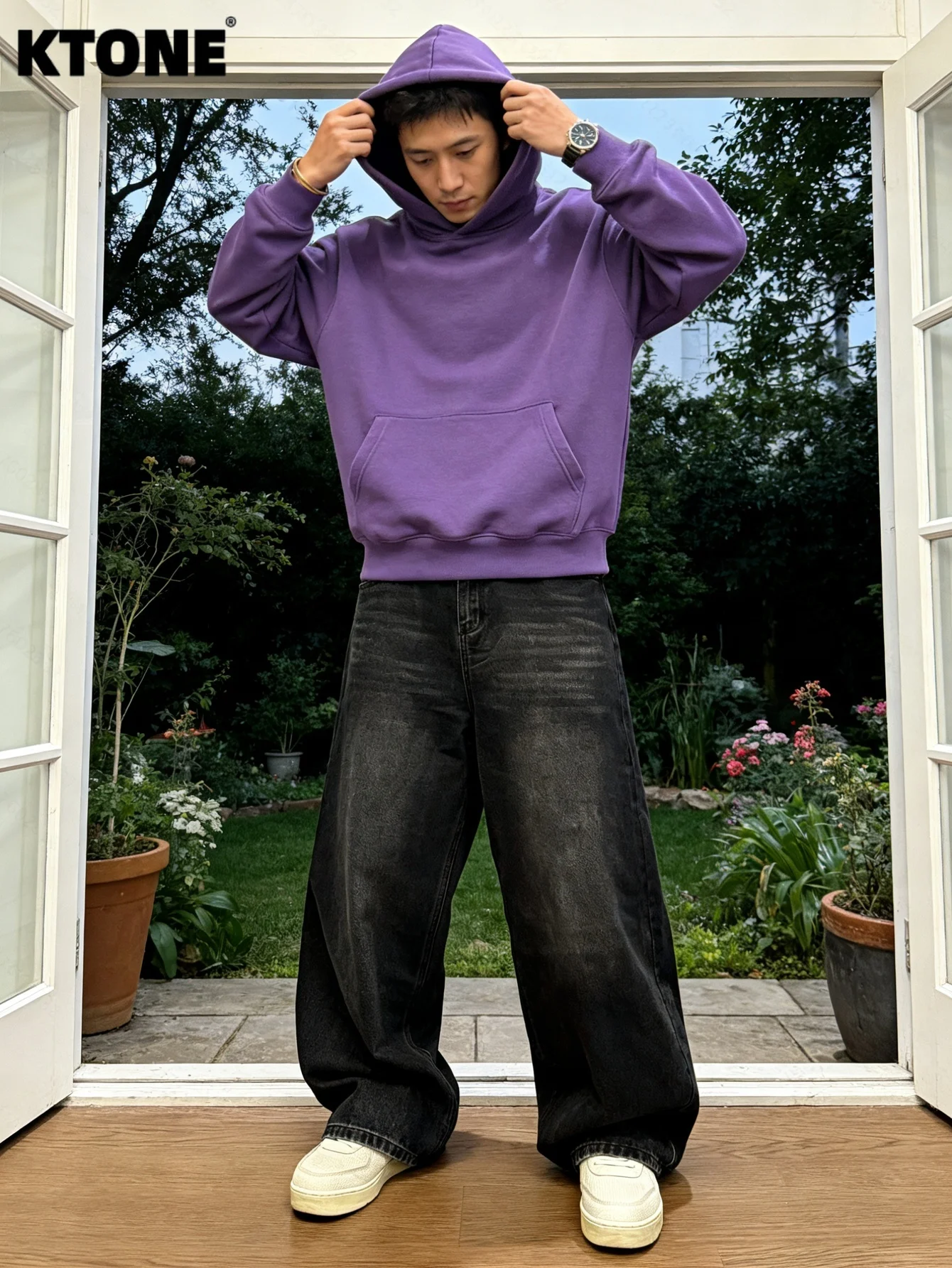 

Мужские брюки с широкими штанинами, всесезонные, универсальные, идеально подходят для свиданий, аксессуары в комплект не входят.