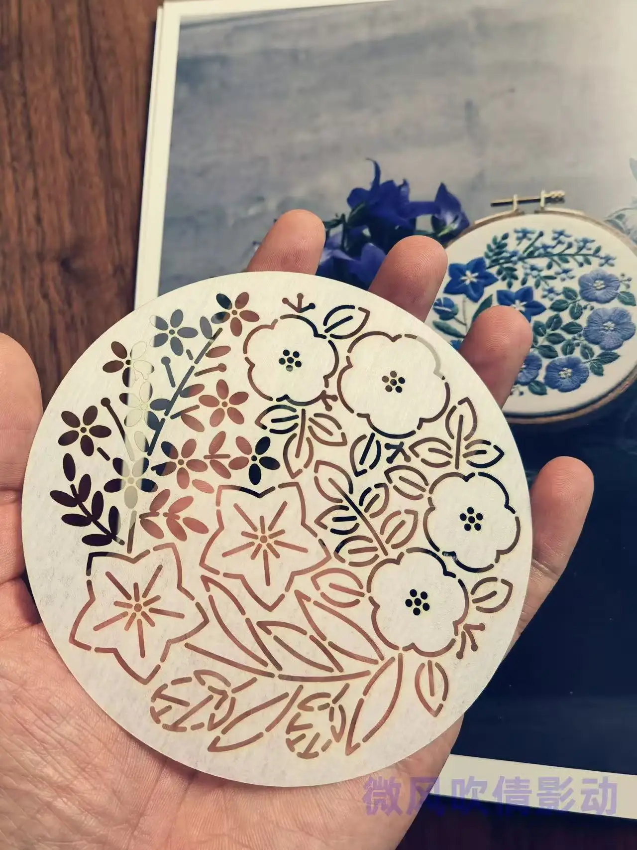 꽃 Sashiko 스텐실 퀼팅 템플릿 세트 재봉 디자인, 크로스 스티치 및 컵 받침을 위한 재사용 가능한 PET 공예 스텐실