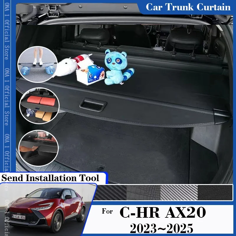 

For Toyota C HR CHR AX20 2023 2024 2025 MK2 Car Trunk Curtain Retractable Shields Rack Partition Covers Shades Car Accessories