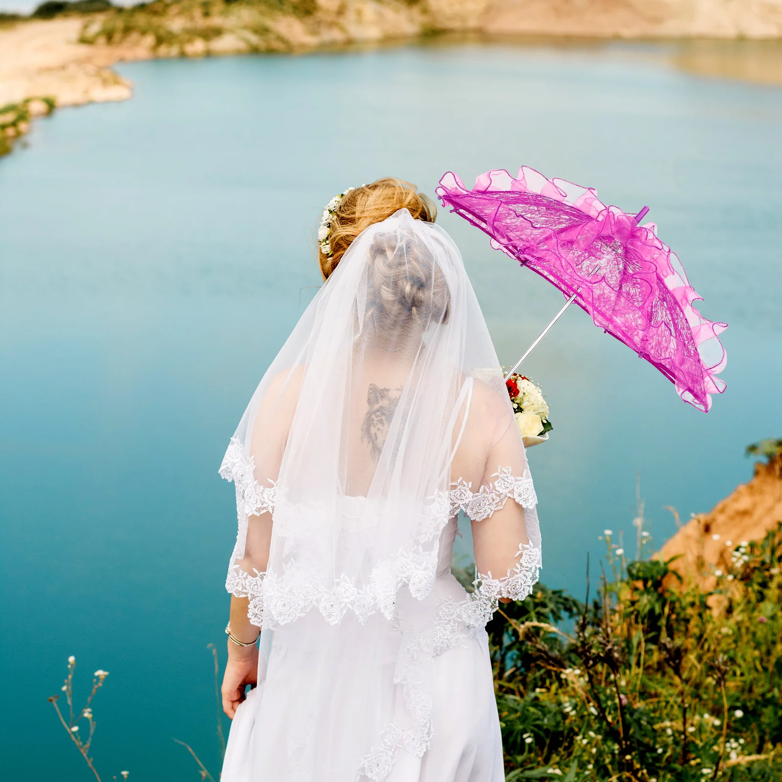 

Wedding Umbrella for Photoshoot Parasol Sunshade Guest Prom Cosplay Decoration Accessories Parasols Photography Props Child